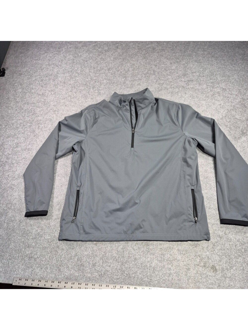 Chase 54 Men's L Gray/Black Quarter Zip Golf Athletic Pullover Sz L Breathable